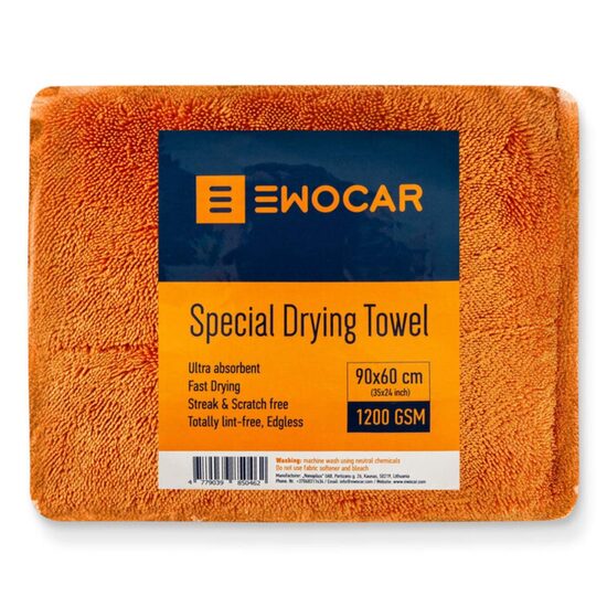 Ewocar Special Drying Towel 1200GSM Orange 60x90cm