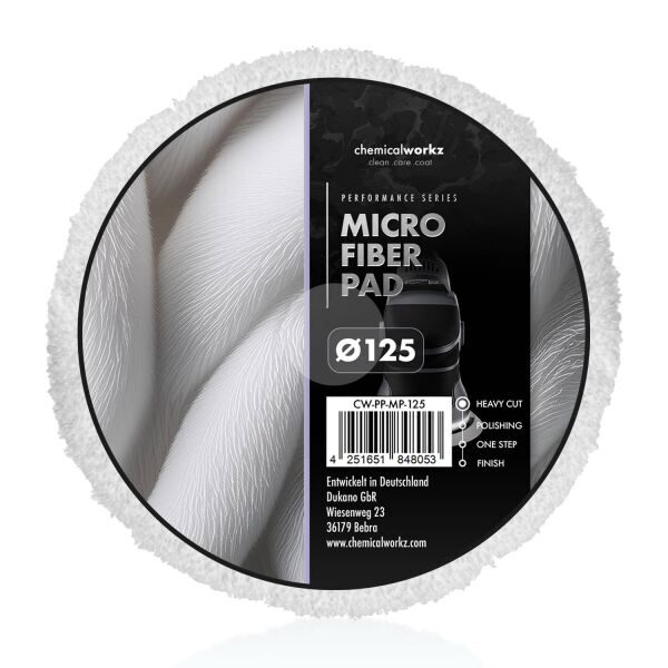 ChemicalWorkz Microfiber Performance Pad-Mikrošķiedras Pulēšanas Ripa 125mm